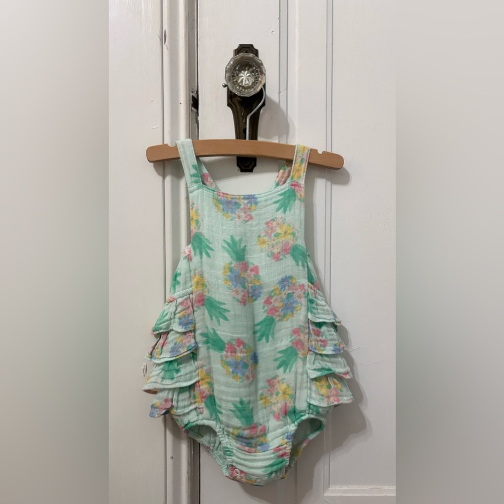 Tullabee pineapple ruffle sunsuit